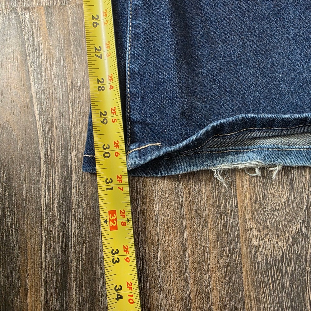 Cello Womens Dark Wash Flare Jeans Distressed Hem Size 5 - Picture 3 of 9